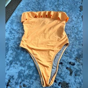 One piece orange neon swimsuit
